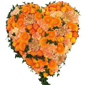 Begravningshjärta Peach - Begravningshjärta - Blommor till begravning