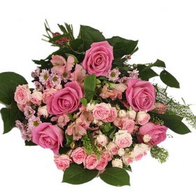 Begravningsbukett floristens val rosa - Begravningsbukett  - Begravningsblommor