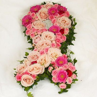 Rosa bandet dekoration - Specialbinderier - Begravningsblommor