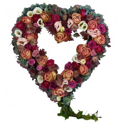 Begravningshjärta Romantik hjärta öppet - Begravningshjärta - Blommor till begravning