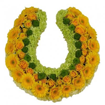 Hästsko - begravningskrans - Blommor till begravning